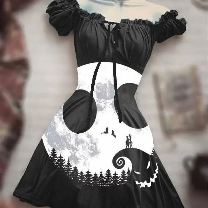 evening gown alterations near me-Halloween Nightmare before X-mas Inspired Skull 3D Digital Print Drawstring Dress *12 Styles evening gown alterations near me-Halloween Nightmare before X-mas Inspired Skull 3D Digital Print Drawstring Dress *12 Styles