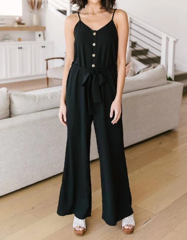 petite evening dresses with heels-Dressed For The Night Jumpsuit In Black