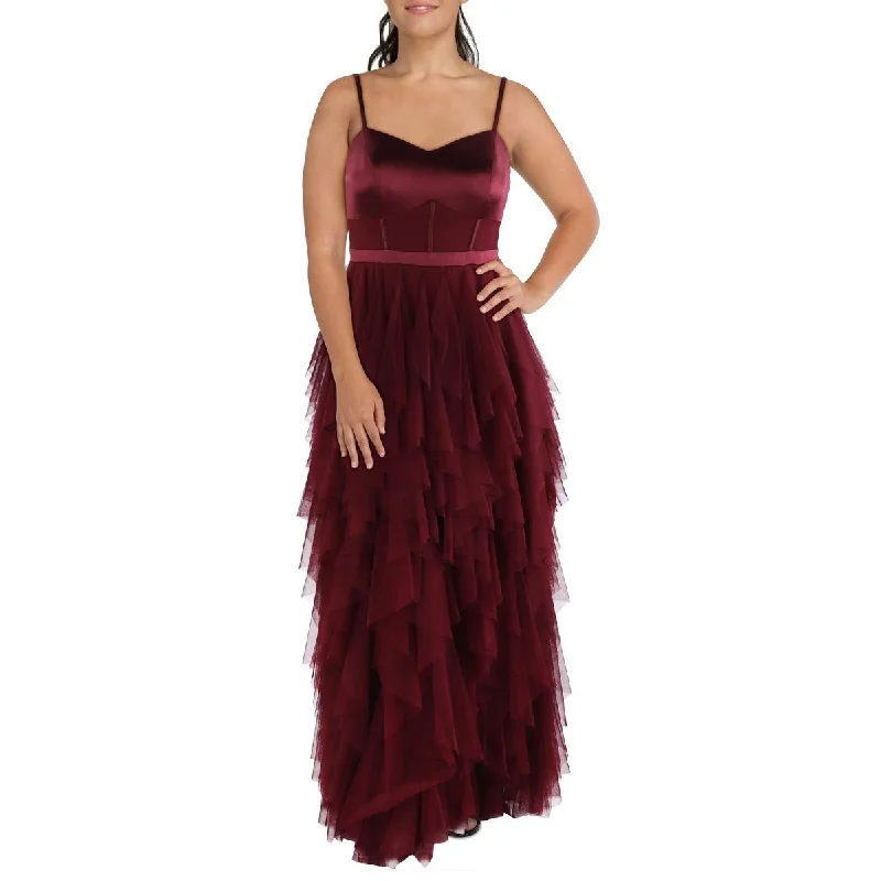 evening dress for gallery openings-City Studio Womens Plus Tiered  Evening Dress