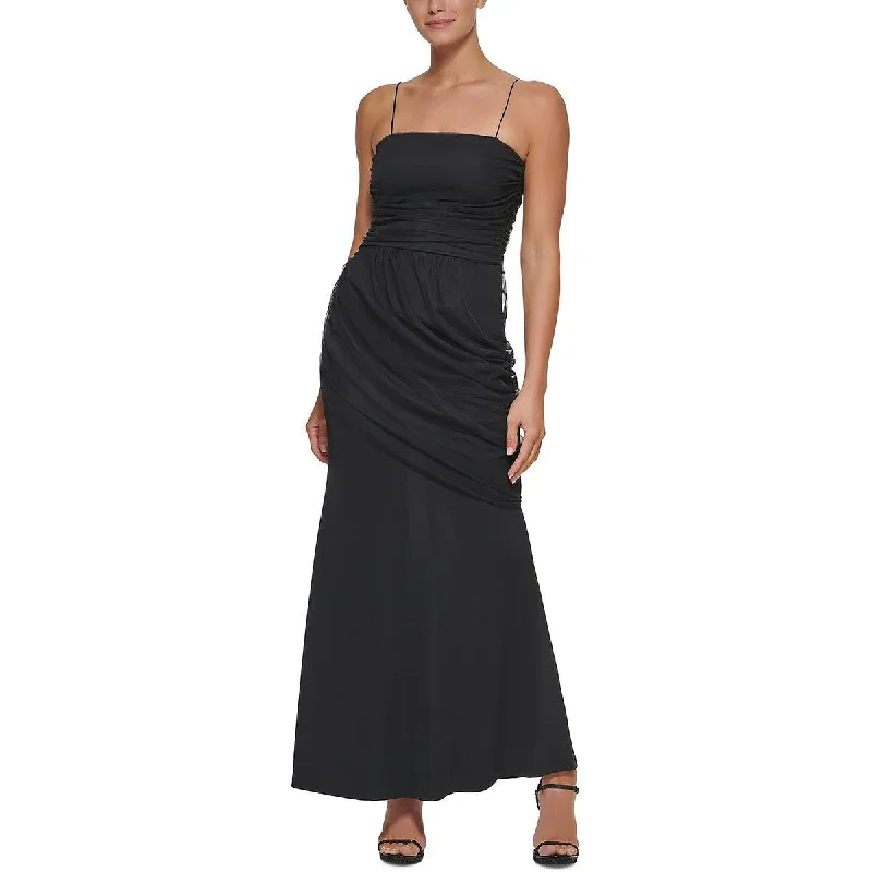 evening gowns for opera nights-DKNY Womens Ruched Chiffon Evening Dress