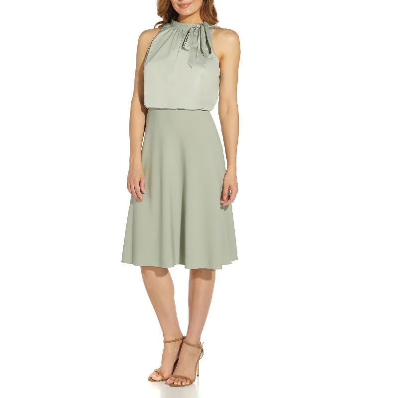 cocktail dress with side sequins-Adrianna Papell Women's Satin Mixed Media Sleeveless Blouson Cocktail Dress cocktail dress with side sequins-Adrianna Papell Women's Satin Mixed Media Sleeveless Blouson Cocktail Dress