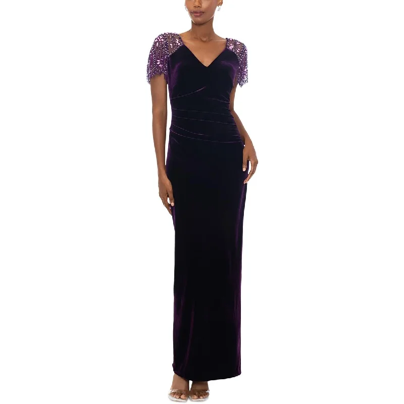 evening gowns for cruise formal nights-Xscape Womens Velvet Embellished Evening Dress evening gowns for cruise formal nights-Xscape Womens Velvet Embellished Evening Dress