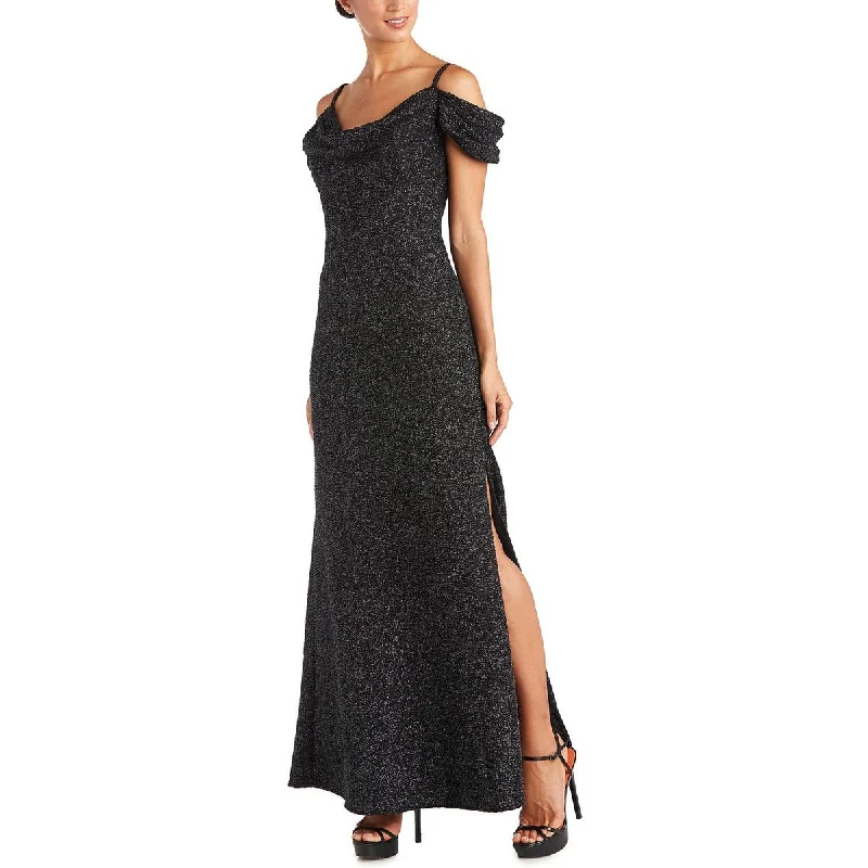 evening gowns with side frills-NW Nightway Womens Drapey Maxi Evening Dress
