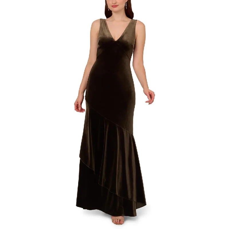 evening gowns for art gallery openings-Adrianna Papell Womens Velvet Flounce Hem Evening Dress evening gowns for art gallery openings-Adrianna Papell Womens Velvet Flounce Hem Evening Dress
