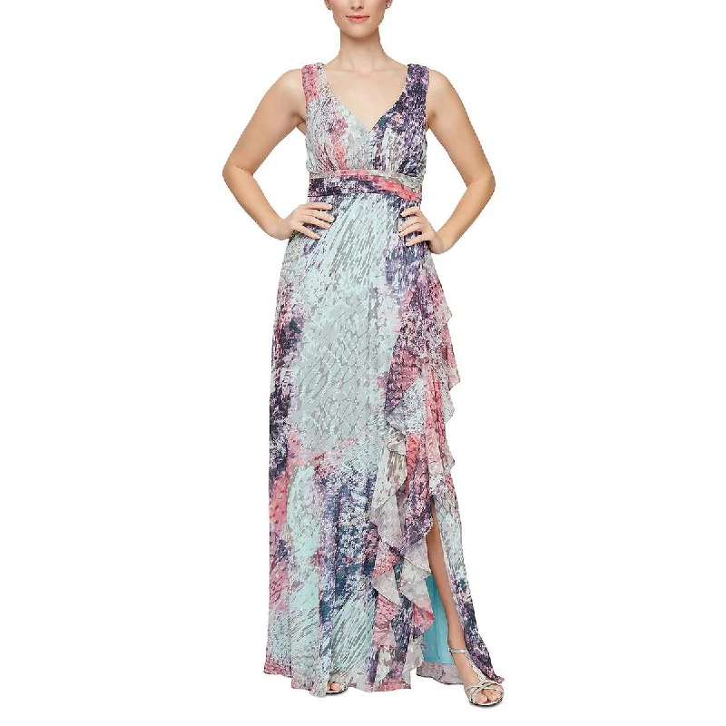 evening gowns for charity auctions-Alex & Eve Womens Ruffled Maxi Evening Dress