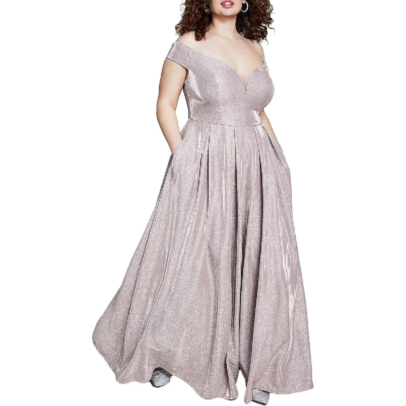silk evening dresses for red carpet-B. Darlin Womens Plus Off-The-Shoulder Juniors Evening Dress silk evening dresses for red carpet-B. Darlin Womens Plus Off-The-Shoulder Juniors Evening Dress