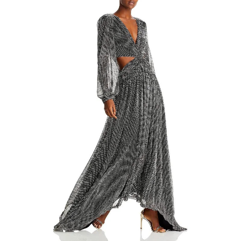 evening gowns with side buttons-Ramy Brook Womens Lebron Metallic Gathered Evening Dress evening gowns with side buttons-Ramy Brook Womens Lebron Metallic Gathered Evening Dress