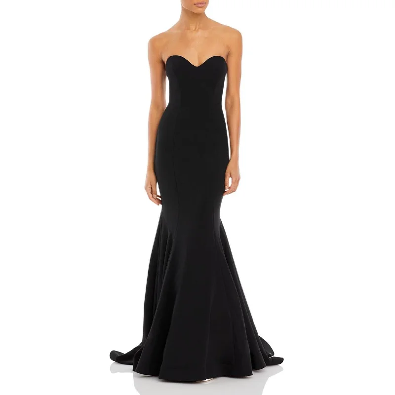 tassel trim evening dresses-Aqua Womens Strapless Bodycon Evening Dress