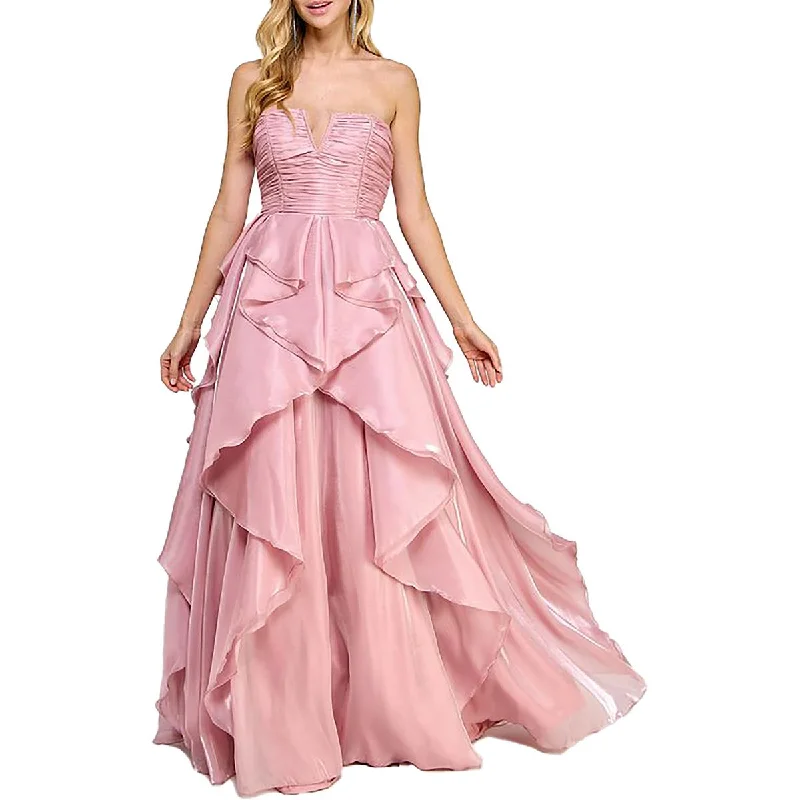evening dress with cape sleeves-TLC Say Yes to the Dress Womens Juniors Full Length Ruched Evening Dress evening dress with cape sleeves-TLC Say Yes to the Dress Womens Juniors Full Length Ruched Evening Dress
