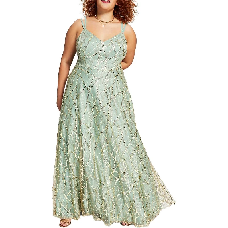 evening dresses with side beading-TLC Say Yes To The Prom Womens Plus Sequined Long Evening Dress evening dresses with side beading-TLC Say Yes To The Prom Womens Plus Sequined Long Evening Dress