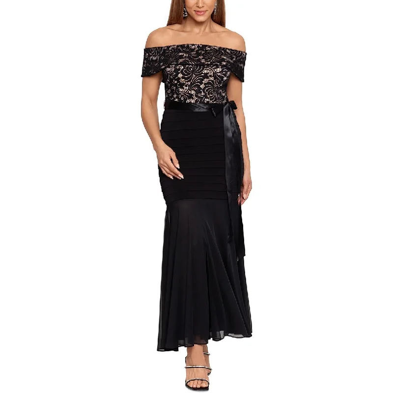evening gowns with metallic threading-B&A by Betsy and Adam Womens Petites Solid Evening Dress evening gowns with metallic threading-B&A by Betsy and Adam Womens Petites Solid Evening Dress