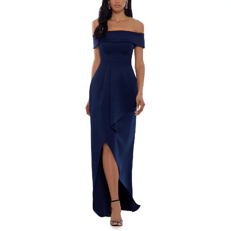 quilted evening dresses for warmth-Xscape Womens Off-The-Shoulder Asymmetrical Evening Dress quilted evening dresses for warmth-Xscape Womens Off-The-Shoulder Asymmetrical Evening Dress