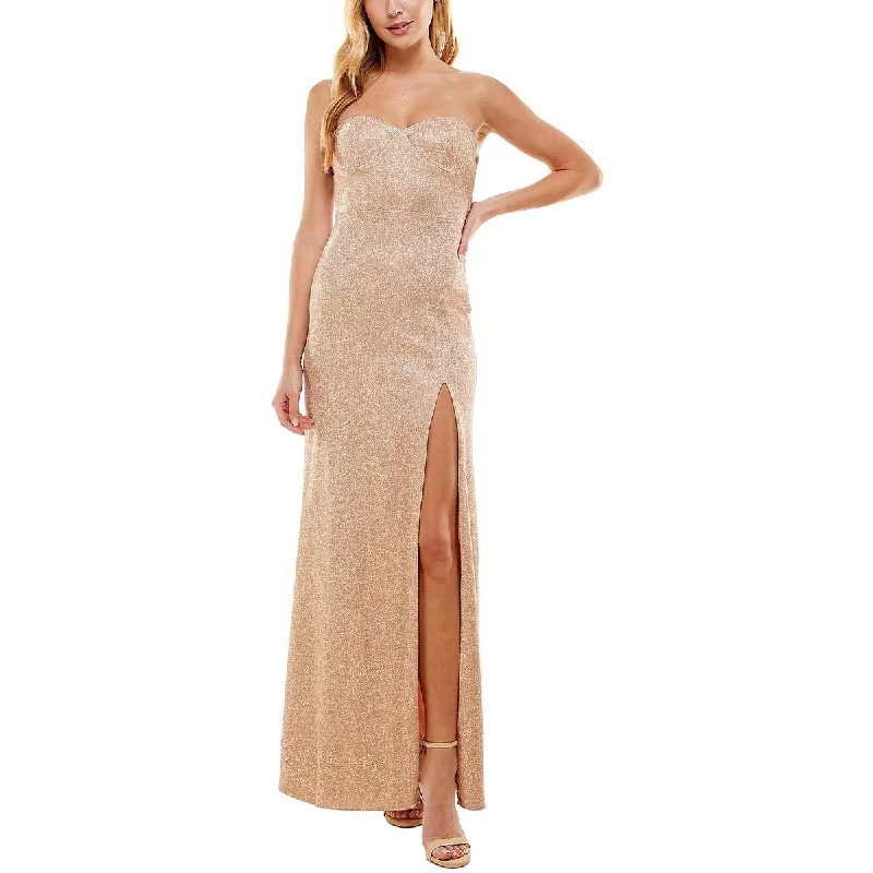 metallic finish evening dresses-City Studio Womens Juniors Glitter Long Evening Dress metallic finish evening dresses-City Studio Womens Juniors Glitter Long Evening Dress