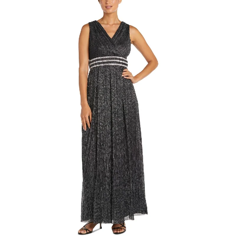 evening gowns with side ruching-R&M Richards Womens Metallic Embellished Evening Dress evening gowns with side ruching-R&M Richards Womens Metallic Embellished Evening Dress