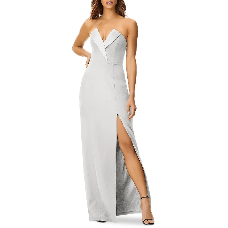 evening dresses with side cutouts-Aidan by Aidan Mattox Womens Split Hem Plunging Evening Dress evening dresses with side cutouts-Aidan by Aidan Mattox Womens Split Hem Plunging Evening Dress