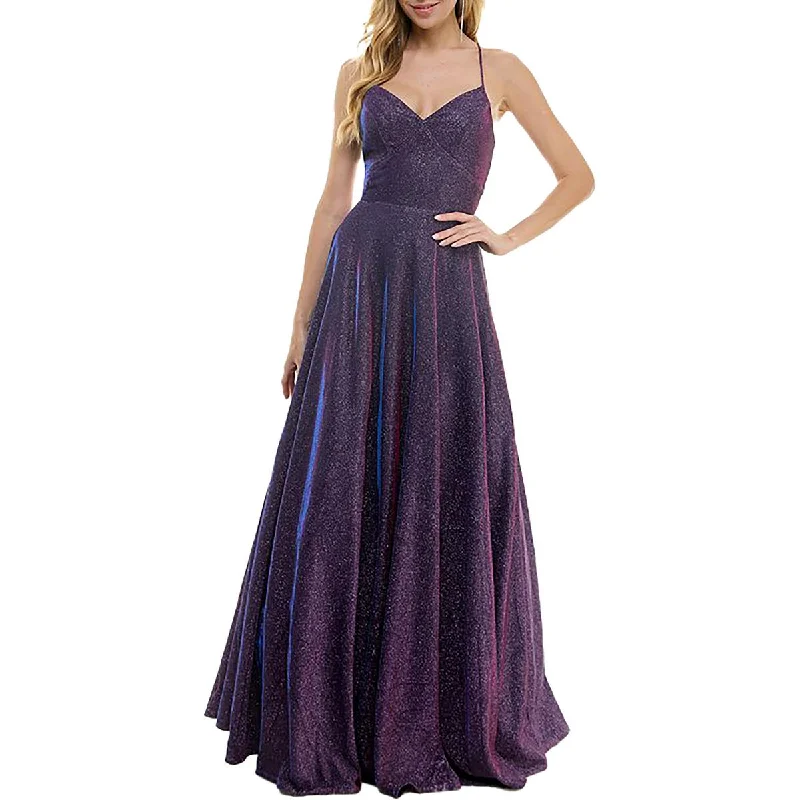 cold-shoulder evening gowns-City Studio Womens Juniors Glitter Lace-Up Evening Dress cold-shoulder evening gowns-City Studio Womens Juniors Glitter Lace-Up Evening Dress