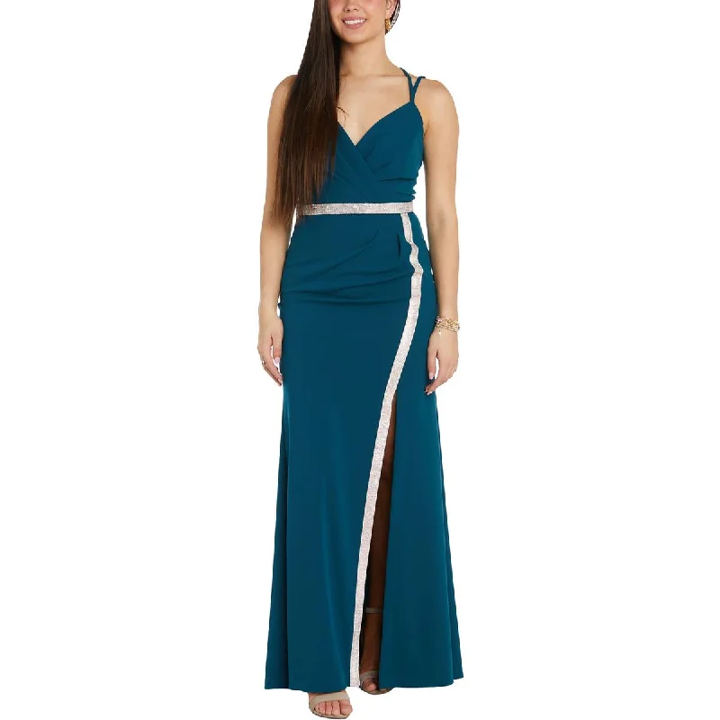 embroidered cuffs evening dresses-NW Nightway Womens Crystal Trim Double V Evening Dress embroidered cuffs evening dresses-NW Nightway Womens Crystal Trim Double V Evening Dress
