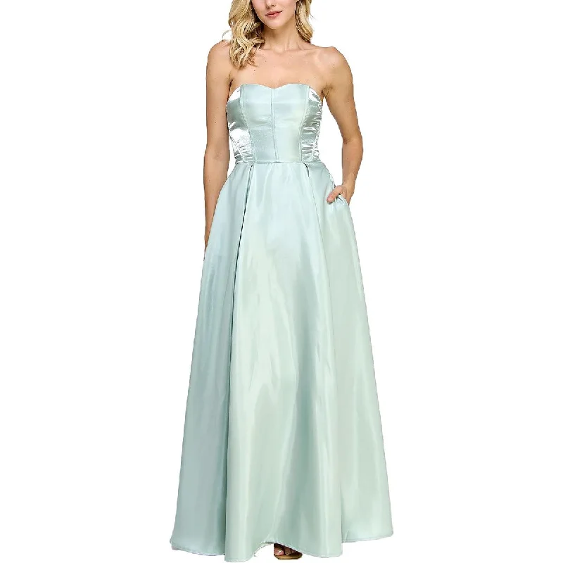 evening gowns with illusion panels-Speechless Womens Juniors Shimmer Strapless Evening Dress evening gowns with illusion panels-Speechless Womens Juniors Shimmer Strapless Evening Dress