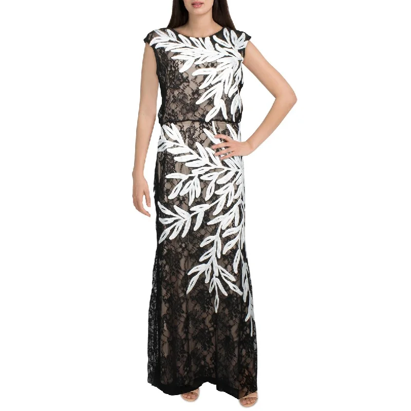 evening dress for TED talks-JS Collections Womens Lace Soutache Evening Dress