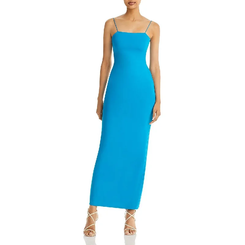 square neckline evening gowns-Alice and Olivia Womens Scuba Maxi Evening Dress