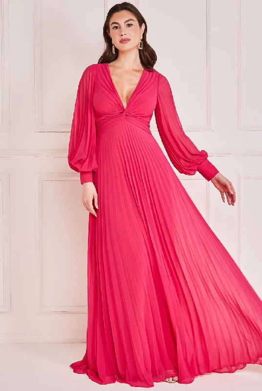 Bridesmaid dress machine washable fabric -Goddiva Fully Pleated Chiffon Maxi Dress - Hot Pink Bridesmaid dress machine washable fabric -Goddiva Fully Pleated Chiffon Maxi Dress - Hot Pink