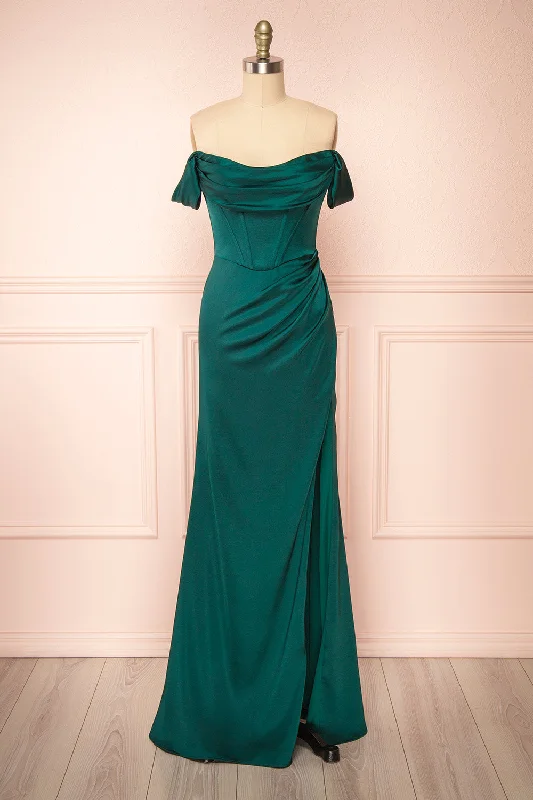 Bridesmaid dress: different body types tips -Evolet Green | Off-Shoulder Corset Maxi Dress Bridesmaid dress: different body types tips -Evolet Green | Off-Shoulder Corset Maxi Dress