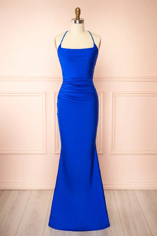 Bridesmaid dress enhances confidence well -Akari Blue | Mermaid Maxi Dress