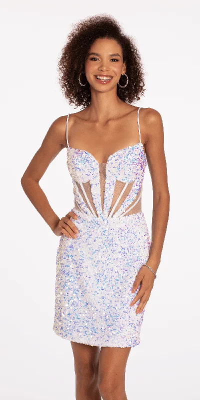Graduation dress total knockout now hot--Strappy Back Iridescent Sequin Corset Dress Graduation dress total knockout now hot--Strappy Back Iridescent Sequin Corset Dress