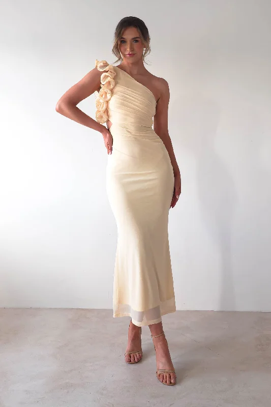 Graduation dress uniquely you great now--Sydney Bodycon Maxi Dress | Light Yellow