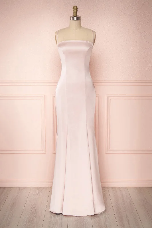 Bridesmaid dress that's truly unforgettable -Naomie Blush | Pink Silky Dress