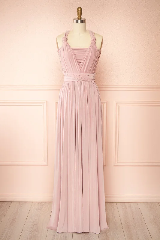 long bridesmaid dresses with sleeves-​Kilda Mauve | Convertible Maxi Dress