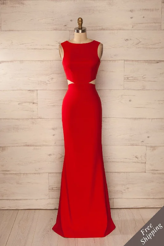 Bridesmaid dress that is timeless designs -Vallata Red | Mermaid Gown
