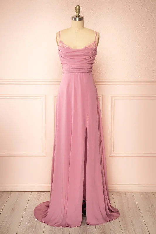 luxury bridesmaid dresses with rhinestones-Kieran Mauve | A-Line Maxi Dress w/ Lace luxury bridesmaid dresses with rhinestones-Kieran Mauve | A-Line Maxi Dress w/ Lace