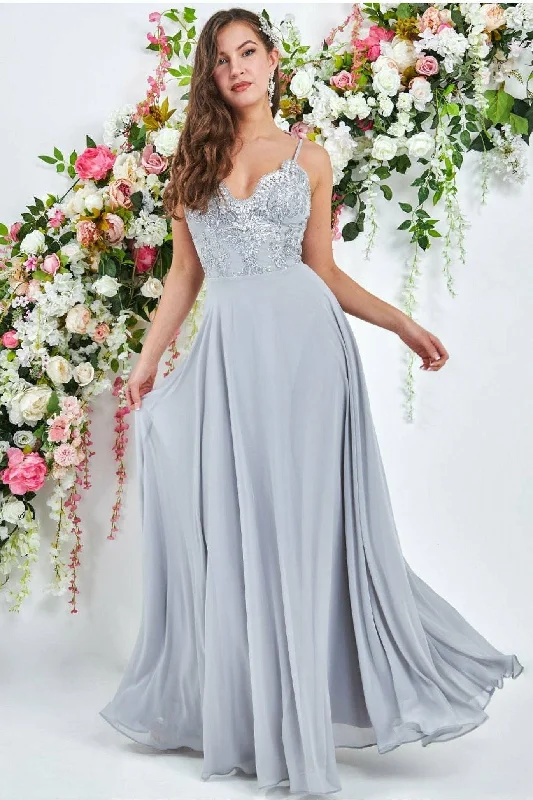 chic bridesmaid dresses for every occasion-Scallop Lace Chiffon Maxi - Grey by Goddiva chic bridesmaid dresses for every occasion-Scallop Lace Chiffon Maxi - Grey by Goddiva