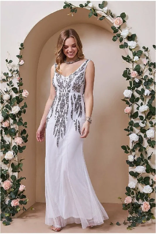 Dress for bridesmaid fashionable styles looks -Goddiva Pearl Embellished Open Back Maxi Dress - White Dress for bridesmaid fashionable styles looks -Goddiva Pearl Embellished Open Back Maxi Dress - White