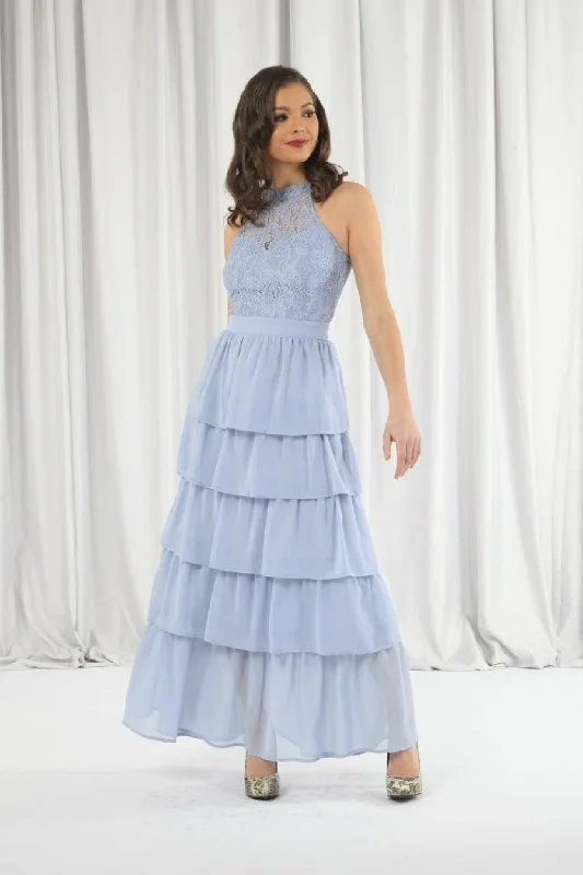 Bridesmaid dress as seen online shop -Light Blue Tiered Bridesmaid Dress by Double Second Bridesmaid dress as seen online shop -Light Blue Tiered Bridesmaid Dress by Double Second