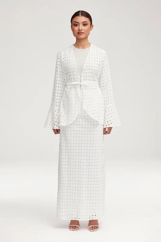 Graduation dress for bachelorette fun wow--Mamba White Eyelet Maxi Skirt