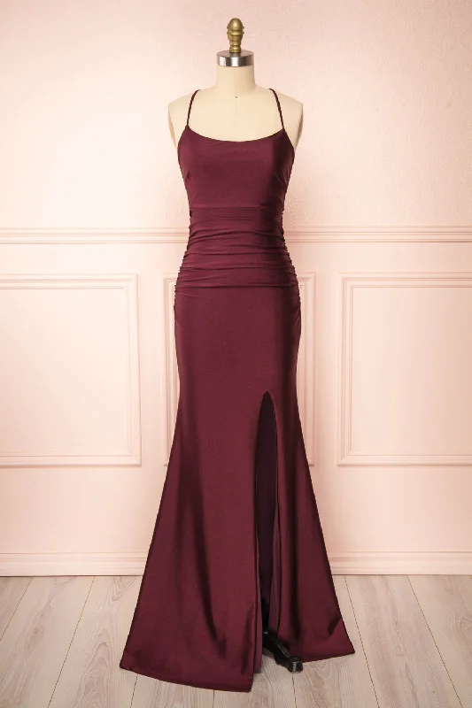 Bridesmaid dress: style guide for wedding -Sonia Burgundy | Mermaid Maxi Dress w/ Slit Bridesmaid dress: style guide for wedding -Sonia Burgundy | Mermaid Maxi Dress w/ Slit