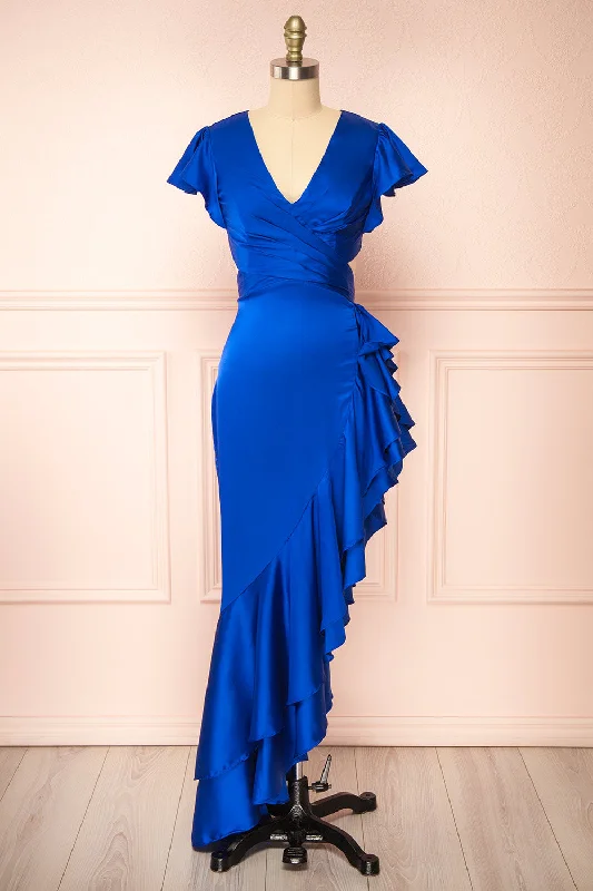 Bridesmaid dress: care tips cleaning guide -Eirlys Blue | Asymmetrical Satin Dress w/ Ruffles Bridesmaid dress: care tips cleaning guide -Eirlys Blue | Asymmetrical Satin Dress w/ Ruffles