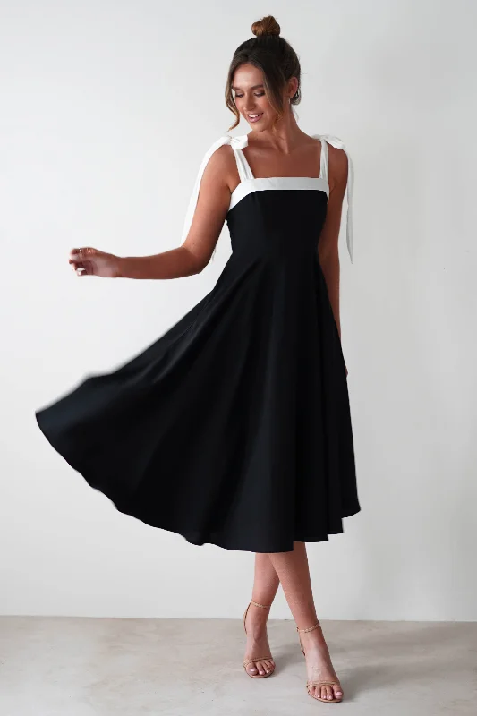 Graduation dress corporate style best wow--Bella Skater Midi Dress | Black/White