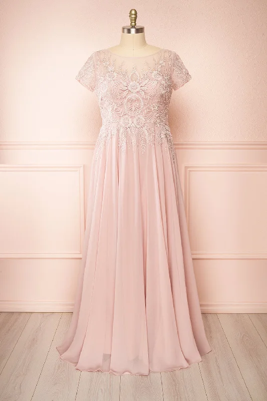 Dress for bridesmaid attractive styles online -Zirnitra | Mauve Embroidered Maxi Dress Dress for bridesmaid attractive styles online -Zirnitra | Mauve Embroidered Maxi Dress