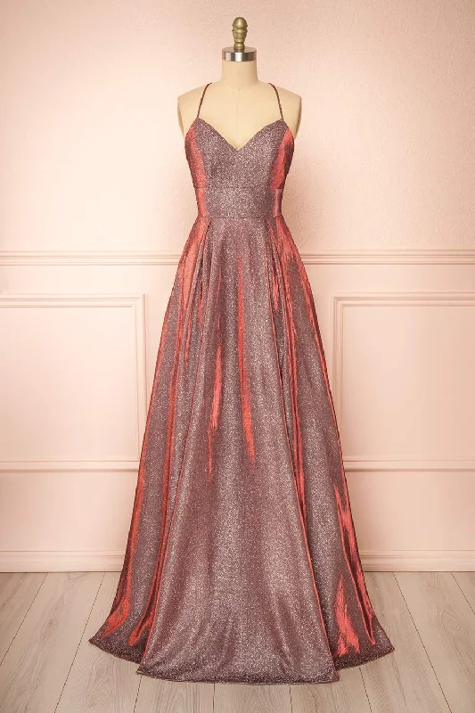 Bridesmaid dress supports cause choice -Darya Burgundy | Sparkly Maxi Dress w/ Open Back Bridesmaid dress supports cause choice -Darya Burgundy | Sparkly Maxi Dress w/ Open Back