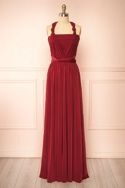 elegant satin bridesmaid dresses for formal nights-Kilda Burgundy | Convertible Maxi Dress elegant satin bridesmaid dresses for formal nights-Kilda Burgundy | Convertible Maxi Dress
