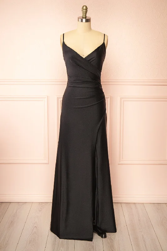 Bridesmaid dress that is head-turning styles -Nyra Black | Mermaid Dress w/ Wrapped Bodice Bridesmaid dress that is head-turning styles -Nyra Black | Mermaid Dress w/ Wrapped Bodice