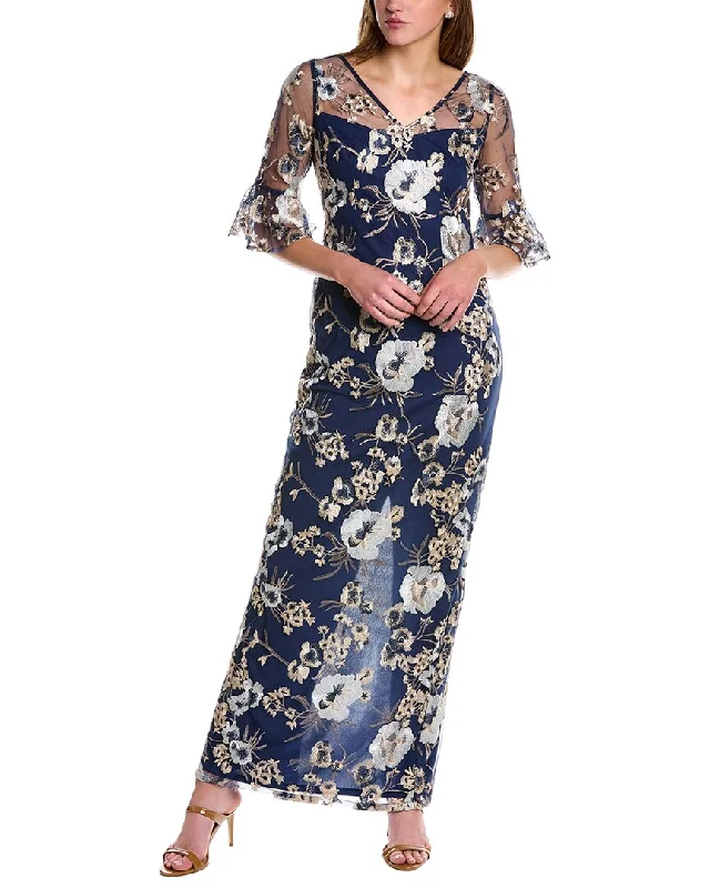 Party dress: mix and match -Adrianna Papell Embroidered Column Gown