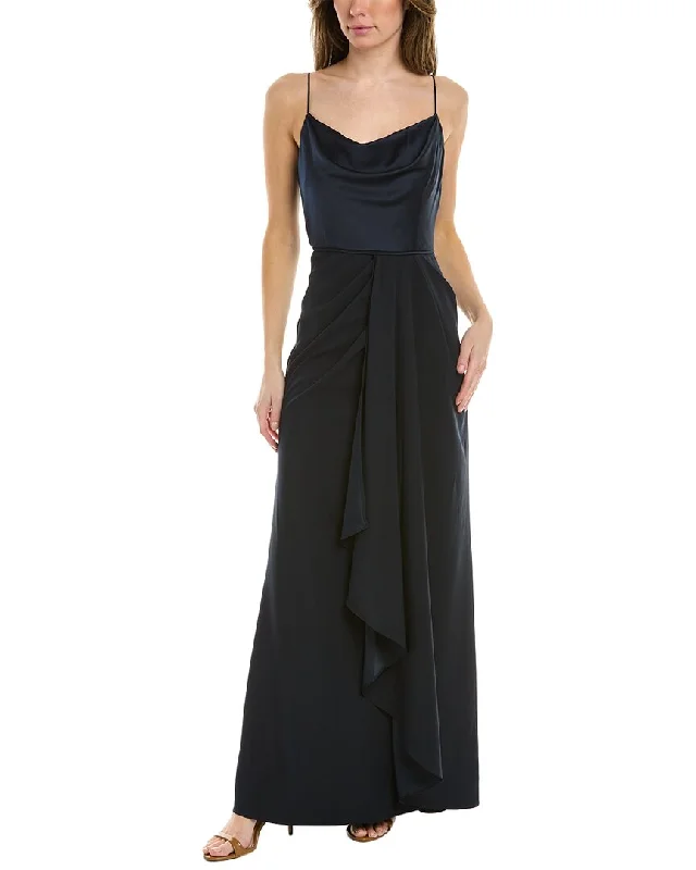 metallic thread evening dresses-Adrianna Papell Evening Gown