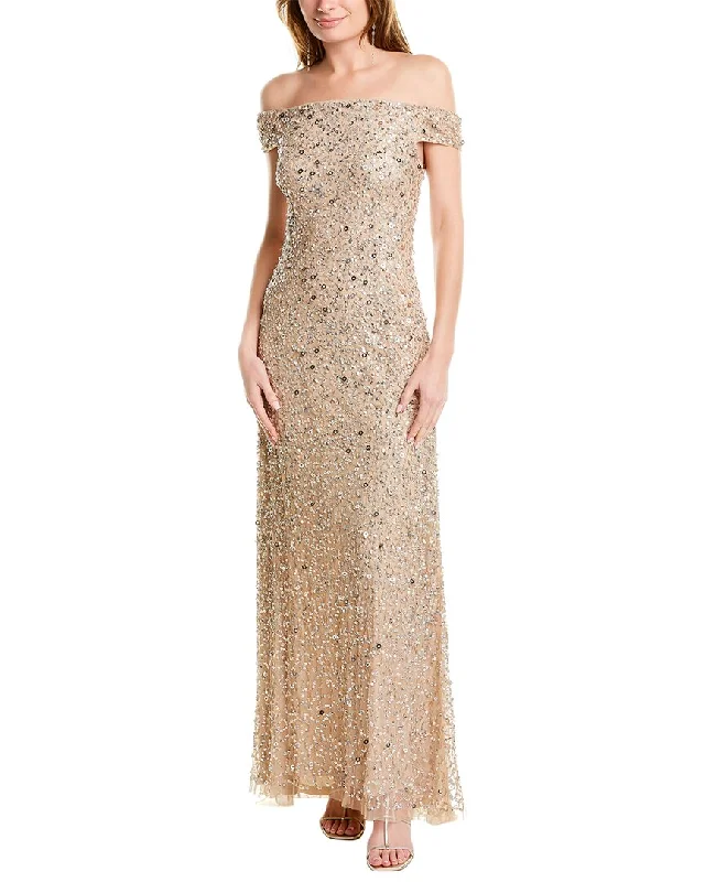 Party dress that gives back -Adrianna Papell Off-The-Shoulder Gown