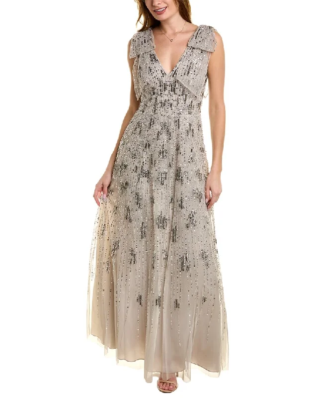 Dress for party modern style -Aidan Mattox Beaded Ballgown