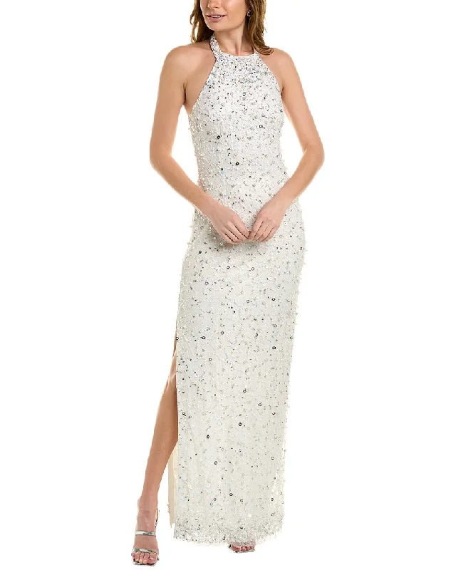 Party dress that reflects your style -Aidan Mattox Halter Beaded Gown