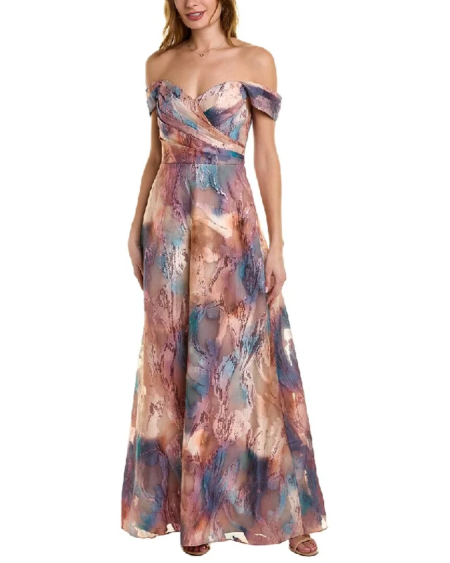 Party dress: accessorize guide -Aidan Mattox Jacquard Ballgown